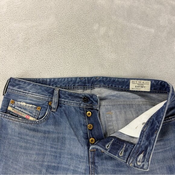 Diesel Men's Size 31x32 Zatiny Button Fly Flared Denim Jeans Made in Tunisia - Picture 9 of 12